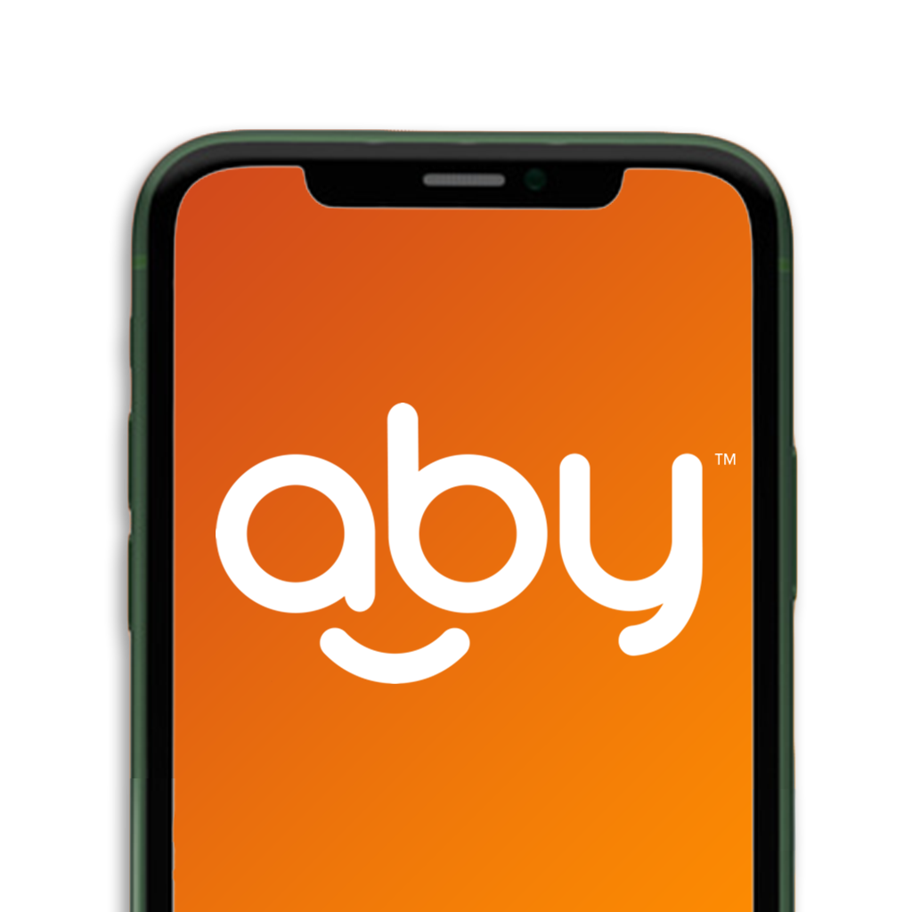 phone screen with logo for aby ms app