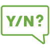 yes/no speech bubble icon