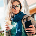 Woman sending a text