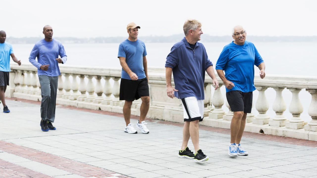 group of men going for a walk together