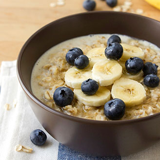 oatmeal with fruit on top