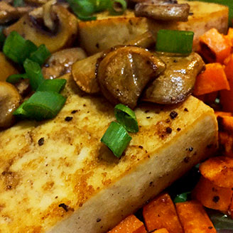 Healthy Recipes—Tofu steaks and vegetables