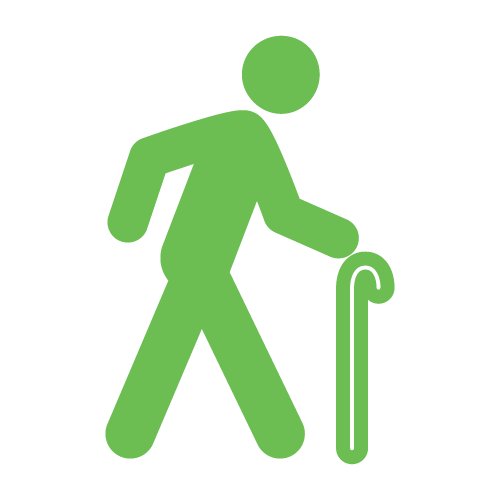 person walking with cane icon