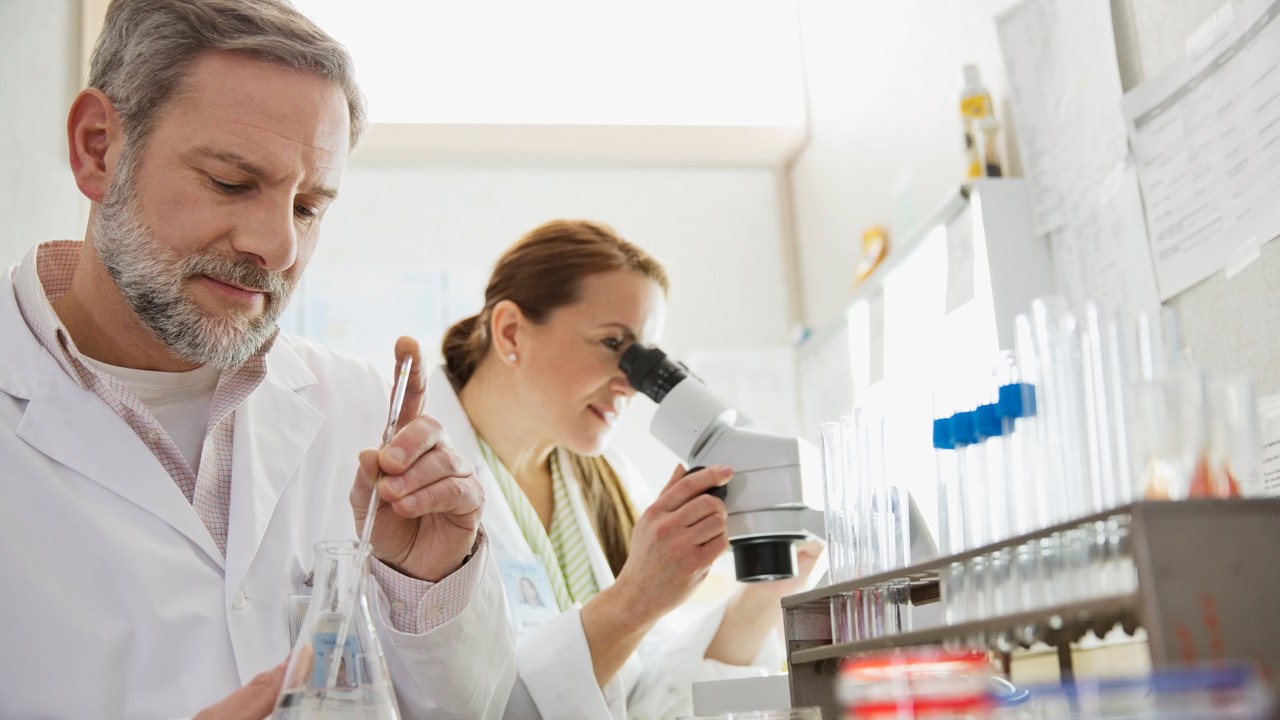 two scientists working in a lab