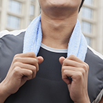 Man cooling down after workout