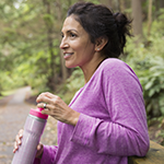 Woman drinking a bottle of water