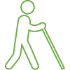 Walking with cane icon