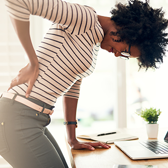 Woman with back pain